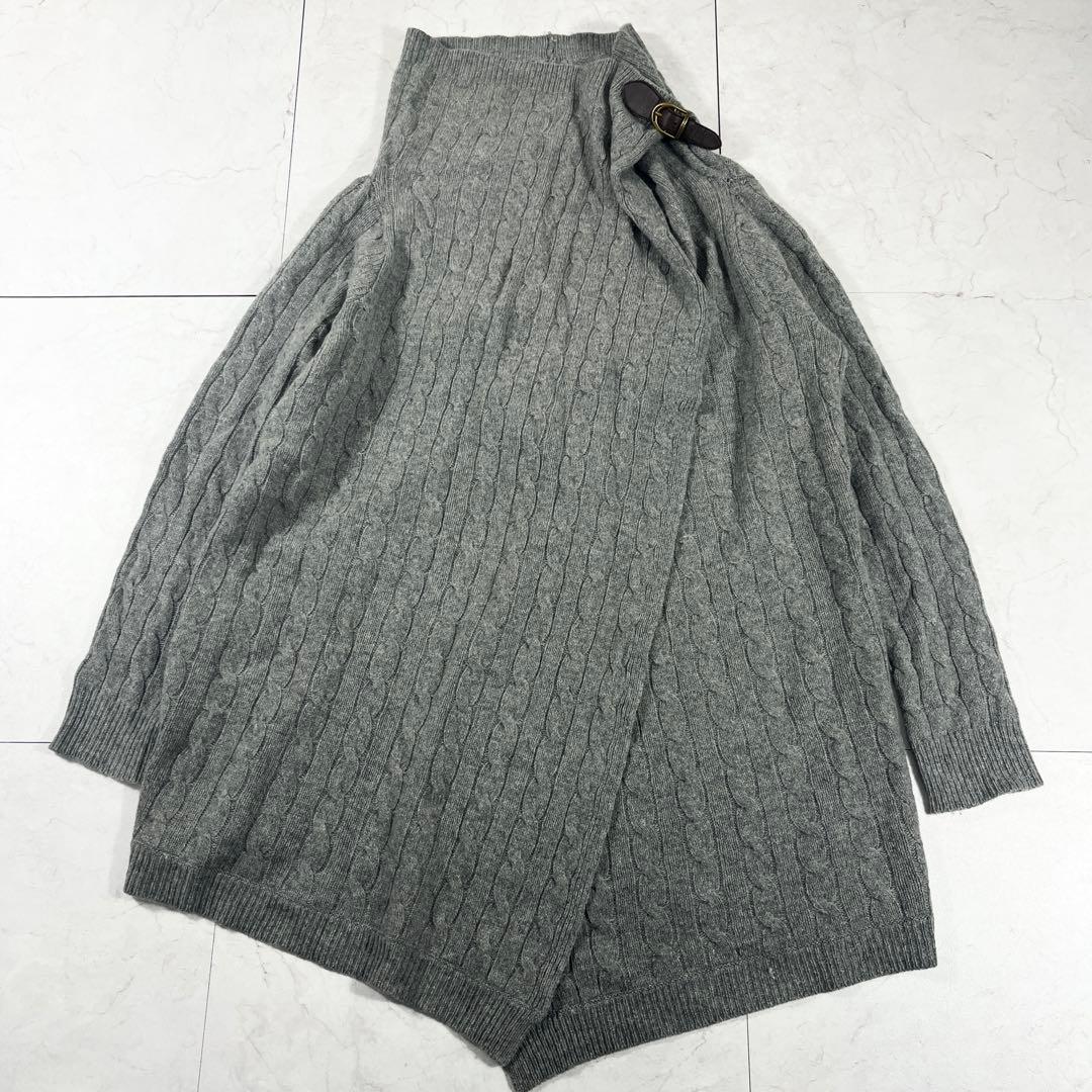 ✨美品 ポロラルフローレン 希少 ケープニット ケーブル レザーベルト希少XL