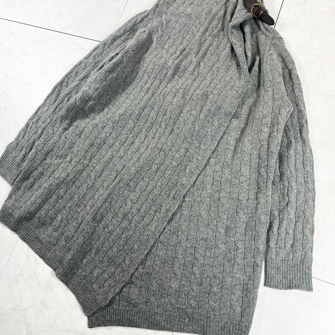 ✨美品 ポロラルフローレン 希少 ケープニット ケーブル レザーベルト希少XL