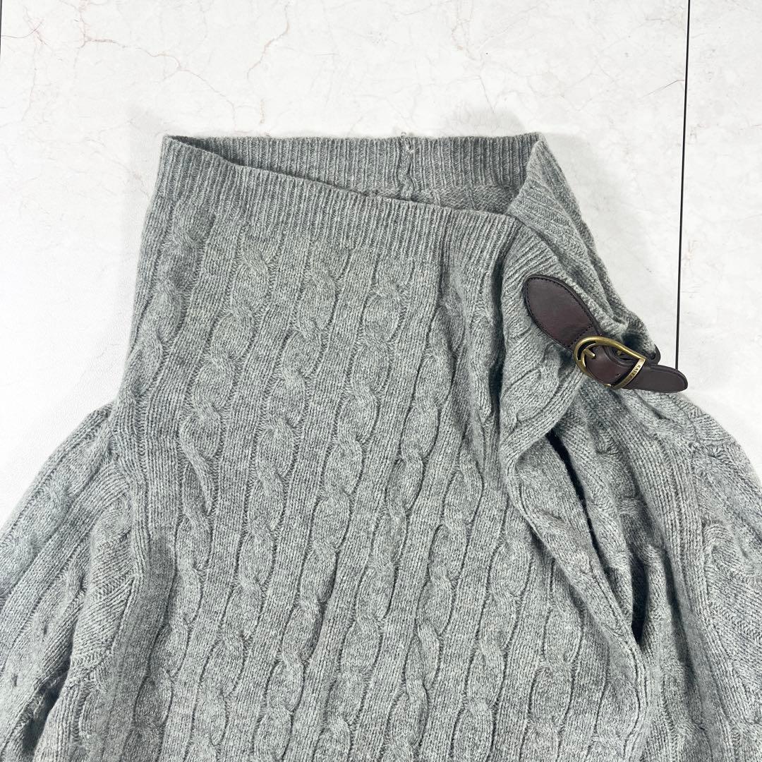 ✨美品 ポロラルフローレン 希少 ケープニット ケーブル レザーベルト希少XL