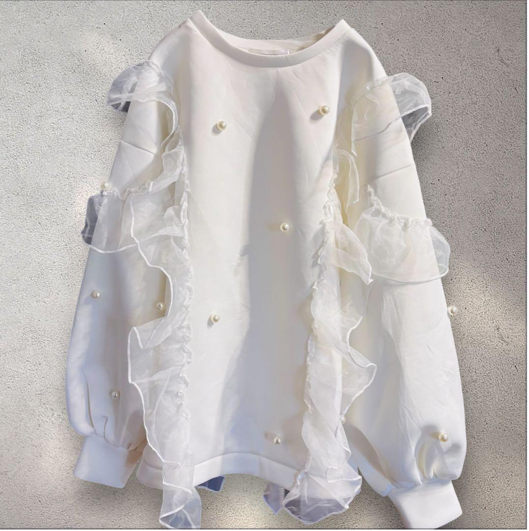 marryme マリーミー BABY PERL TULLE TOPS ホワイト