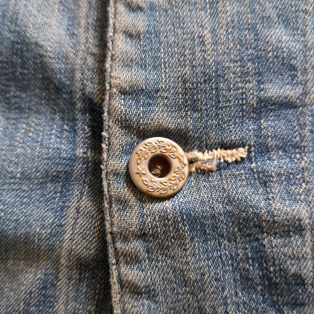 40s Vintage デニムカバーオール 大戦 4ポケ 月桂樹