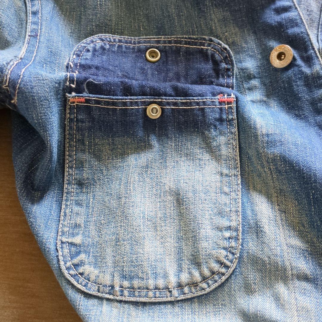 40s Vintage デニムカバーオール 大戦 4ポケ 月桂樹