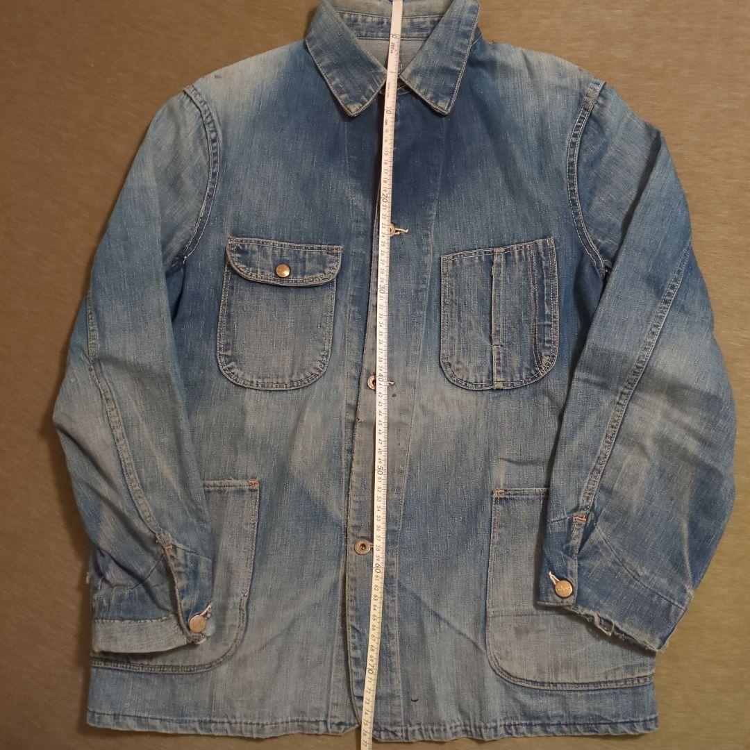 40s Vintage デニムカバーオール 大戦 4ポケ 月桂樹