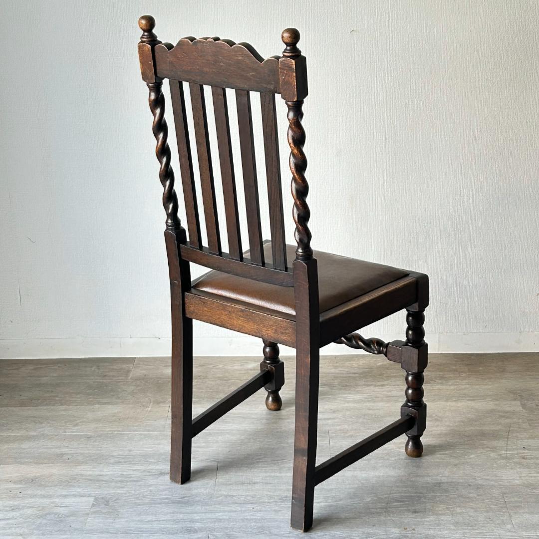 イギリス アンティーク 家具 ハイバック ダイニング チェア 椅子 419A2