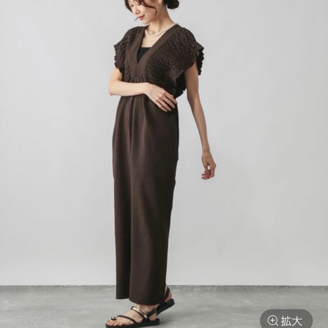 グローバルワーク　シャーリング　オールインワン　ブラウンL