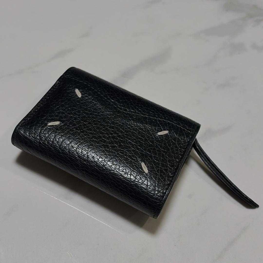 メゾンマルジェラ レザー 4ステッチ コンパクトウォレット 三つ折り財布 美品