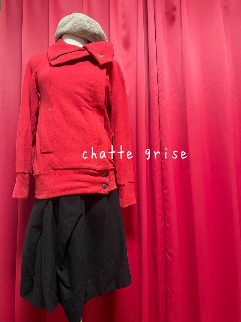 RAKUDO様本日限定ヴィヴィアンオーブアシメ襟2wayスウェットジップブルゾン