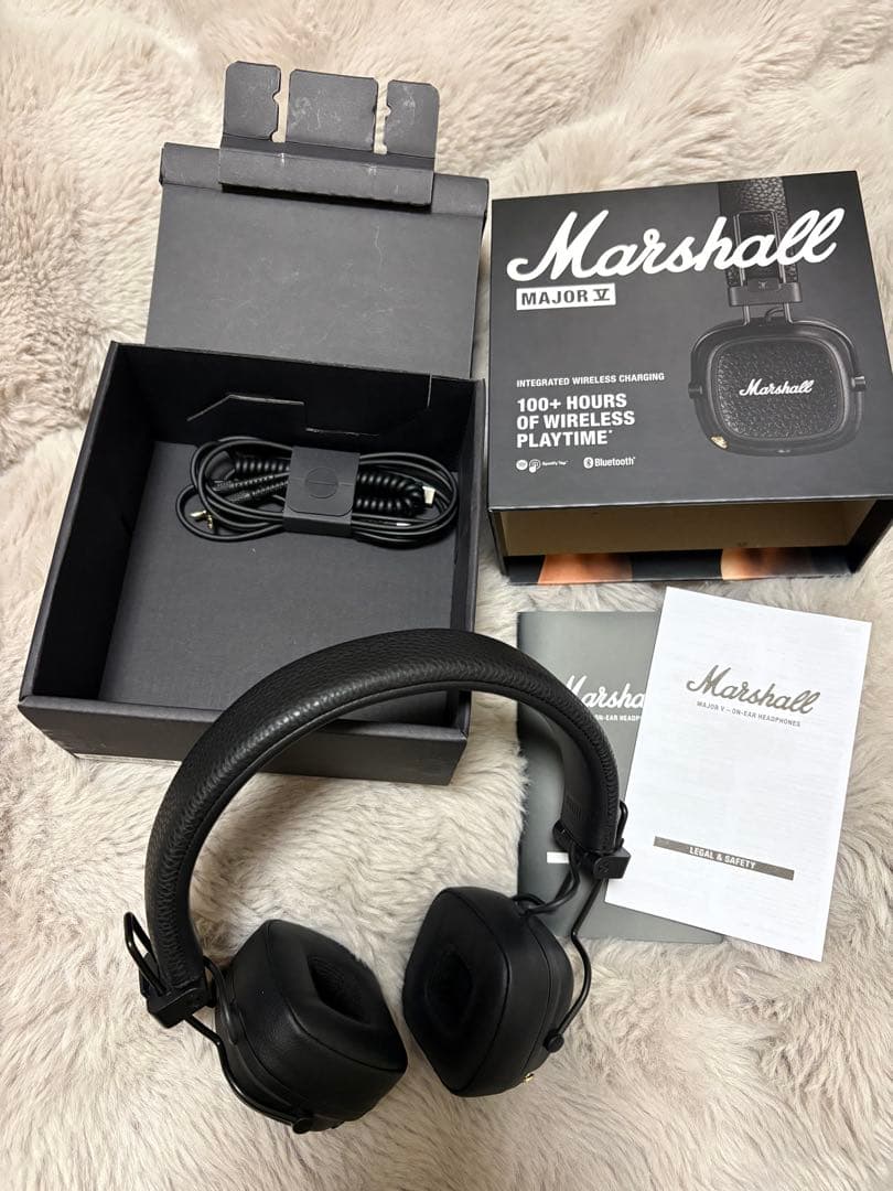 美品　Marshall Major V ワイヤレスヘッドフォン　ブラック