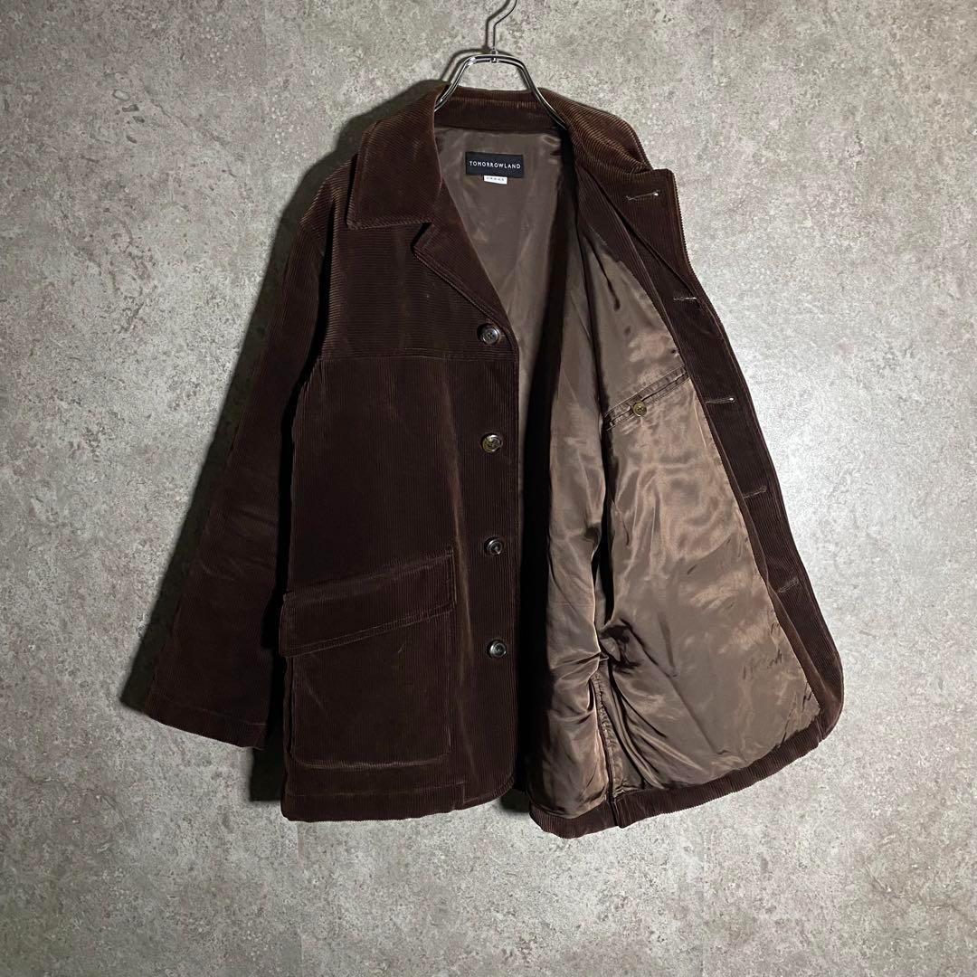 トゥモローランド コーデュロイジャケット カバーオール 中綿 ブラウン L