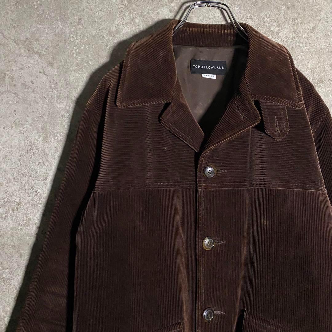 トゥモローランド コーデュロイジャケット カバーオール 中綿 ブラウン L