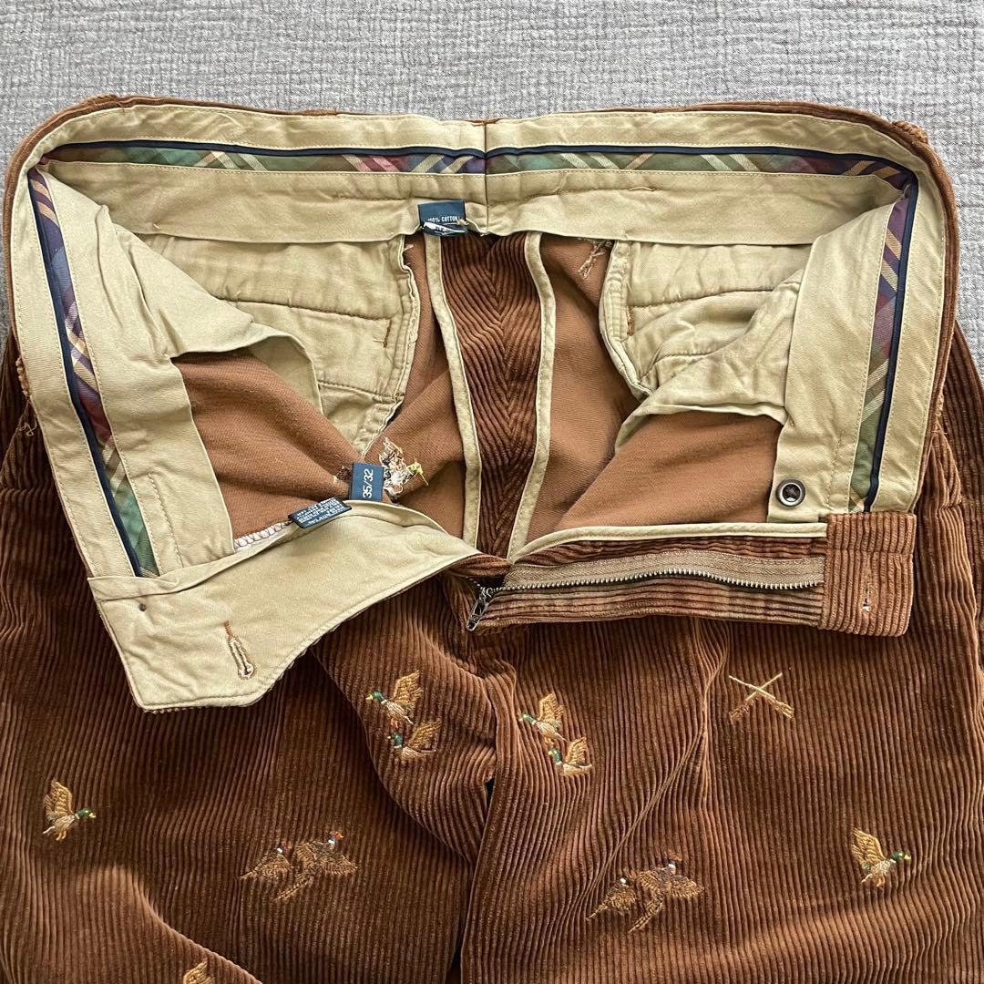 【極希少】Polo by Ralph Lauren 総柄刺繍 コーデュロイパンツ