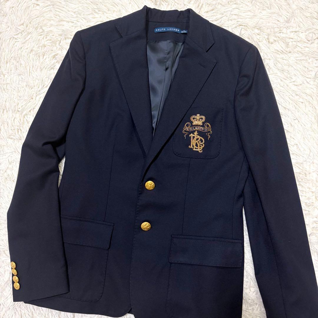 RALPH LAUREN ラルフローレン　金ボタン紺ブレテーラードジャケット　S