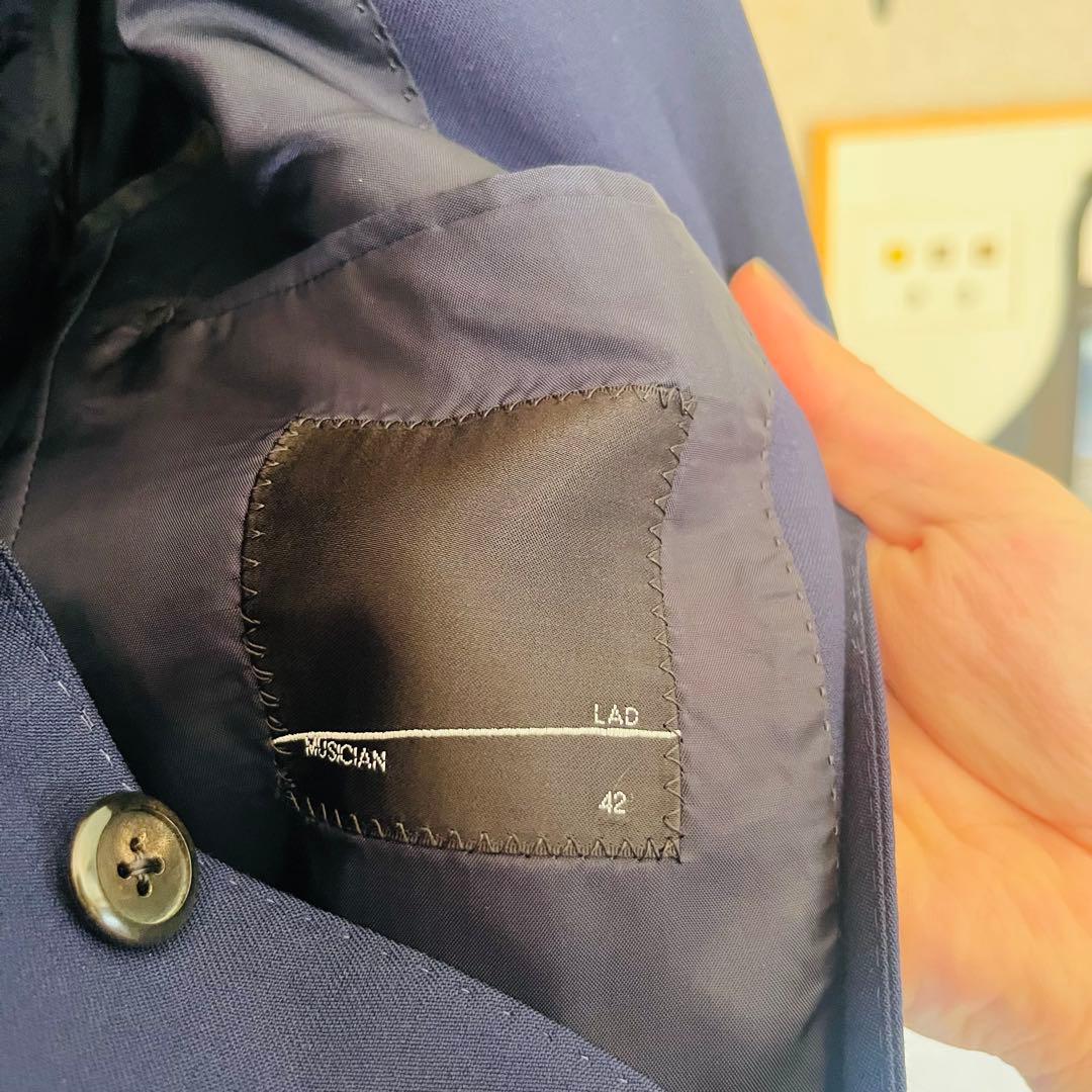 【ガーメント付】 LAD MUSCIAN ブルー 42 スーツ セットアップ