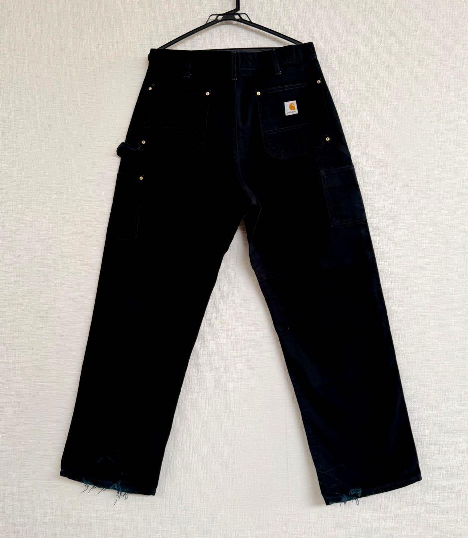 超スペシャル 36X30 W36 カーハート ダブルニー パンツ ブラック 黒