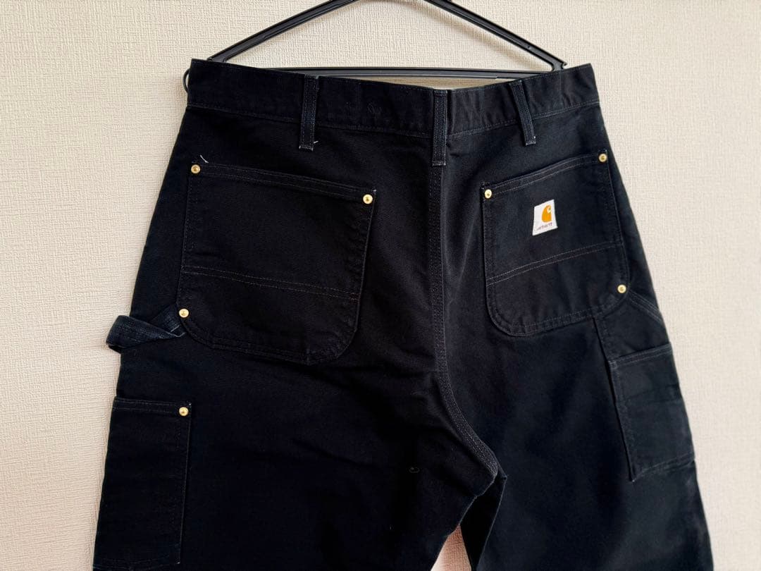 超スペシャル 36X30 W36 カーハート ダブルニー パンツ ブラック 黒