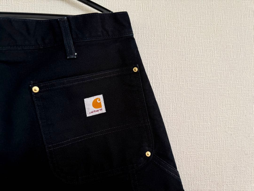 超スペシャル 36X30 W36 カーハート ダブルニー パンツ ブラック 黒