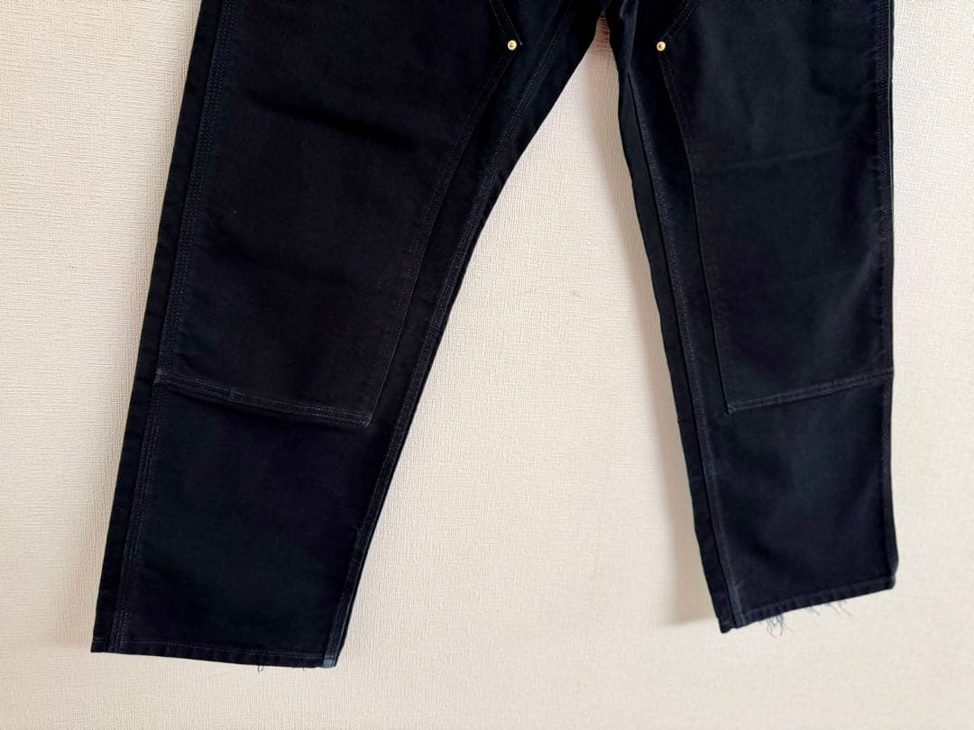 超スペシャル 36X30 W36 カーハート ダブルニー パンツ ブラック 黒