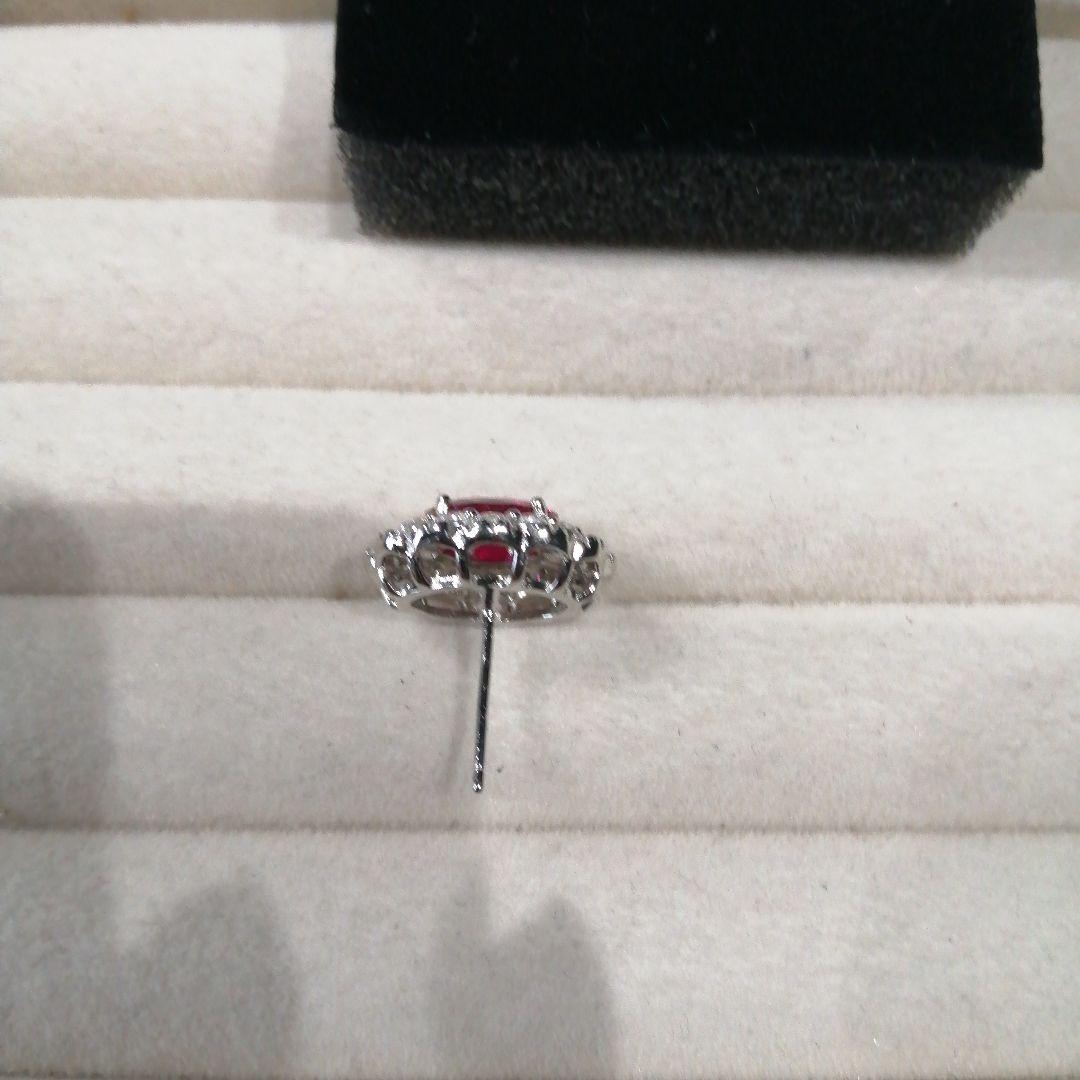 人工ルビー ピアス ピジョンブラッド 3ct
