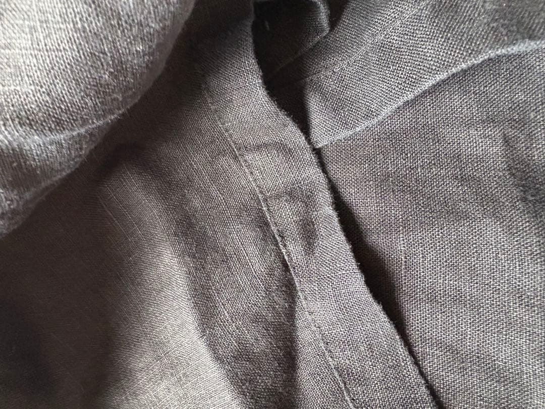 YARRA ヤラ　麻リネン100 サロペット　黒ブラック　バックシャン