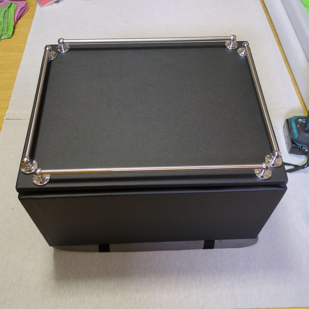 【出桁入母屋化粧造り専用】コンソール棚BOX（載せるタイプ）【ブラックレザー】