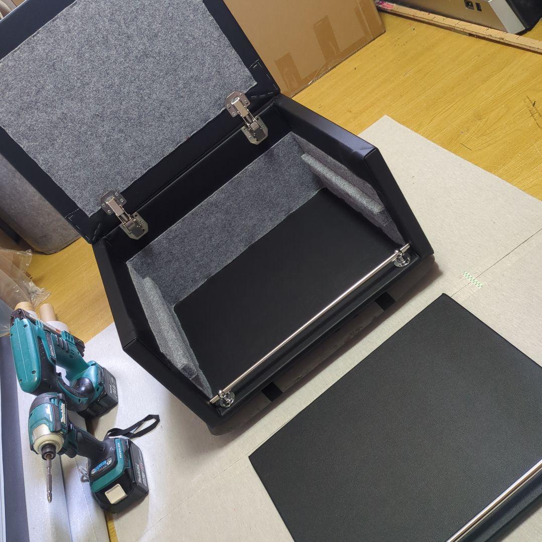 【出桁入母屋化粧造り専用】コンソール棚BOX（載せるタイプ）【ブラックレザー】