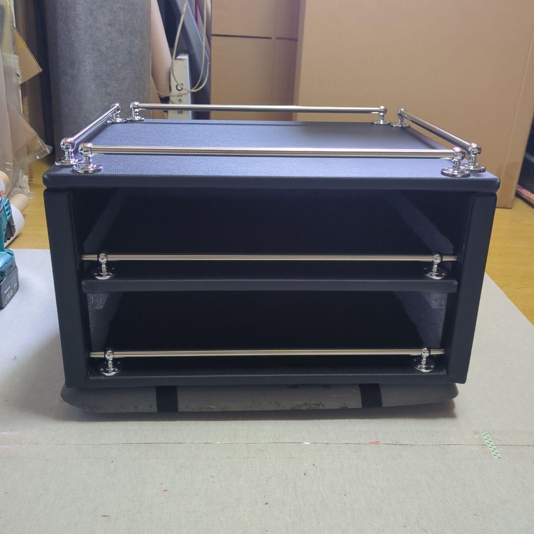 【出桁入母屋化粧造り専用】コンソール棚BOX（載せるタイプ）【ブラックレザー】