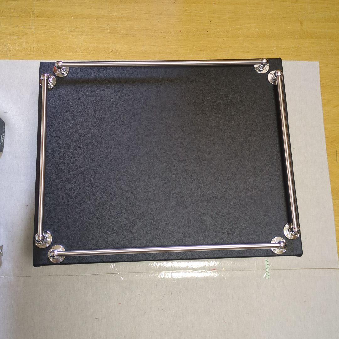 【出桁入母屋化粧造り専用】コンソール棚BOX（載せるタイプ）【ブラックレザー】