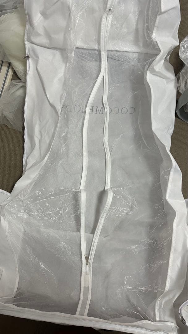 ウェディングドレスセット　ホワイト　カラー（ブラウン）