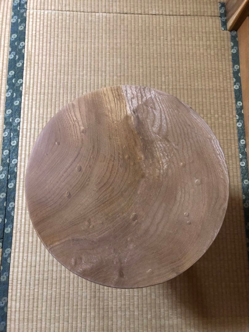 1243 建具屋一筋58年のおじいちゃんの手作りスツール、テーブル☆けやき