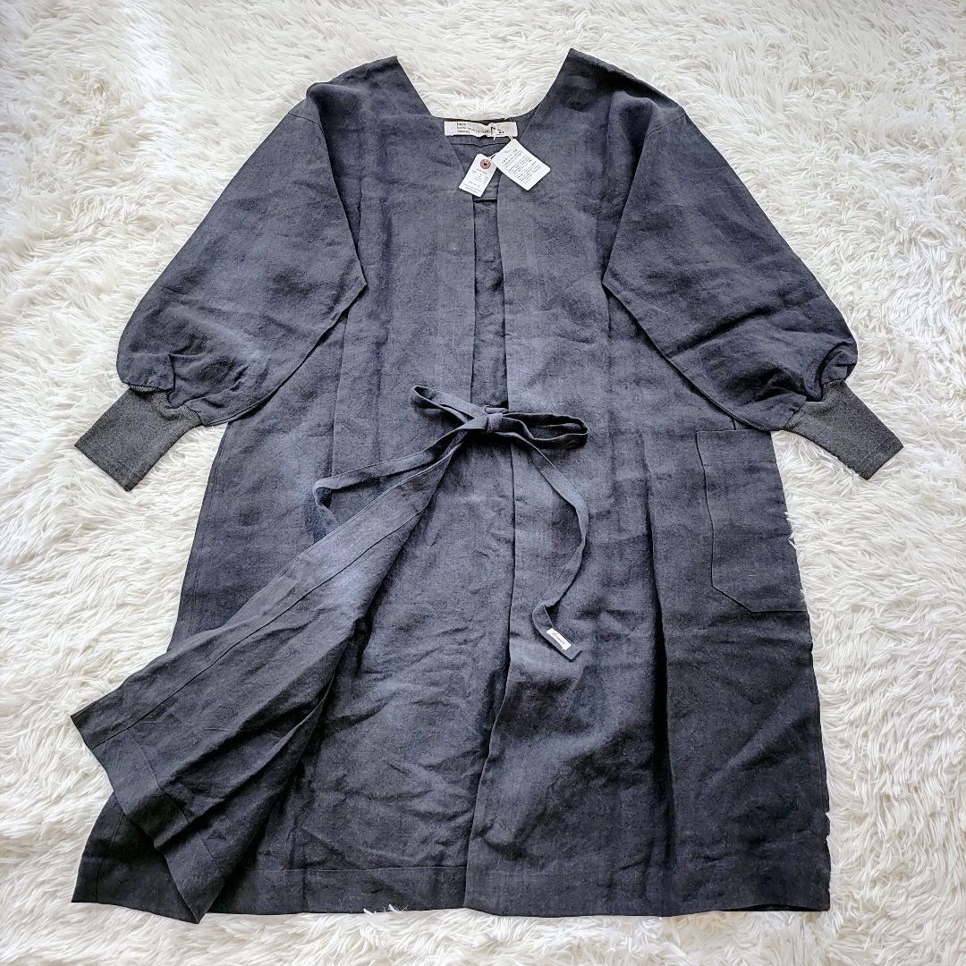 【新品タグ付き】Kapoc　カポック　割烹着　エプロン　リネン　麻