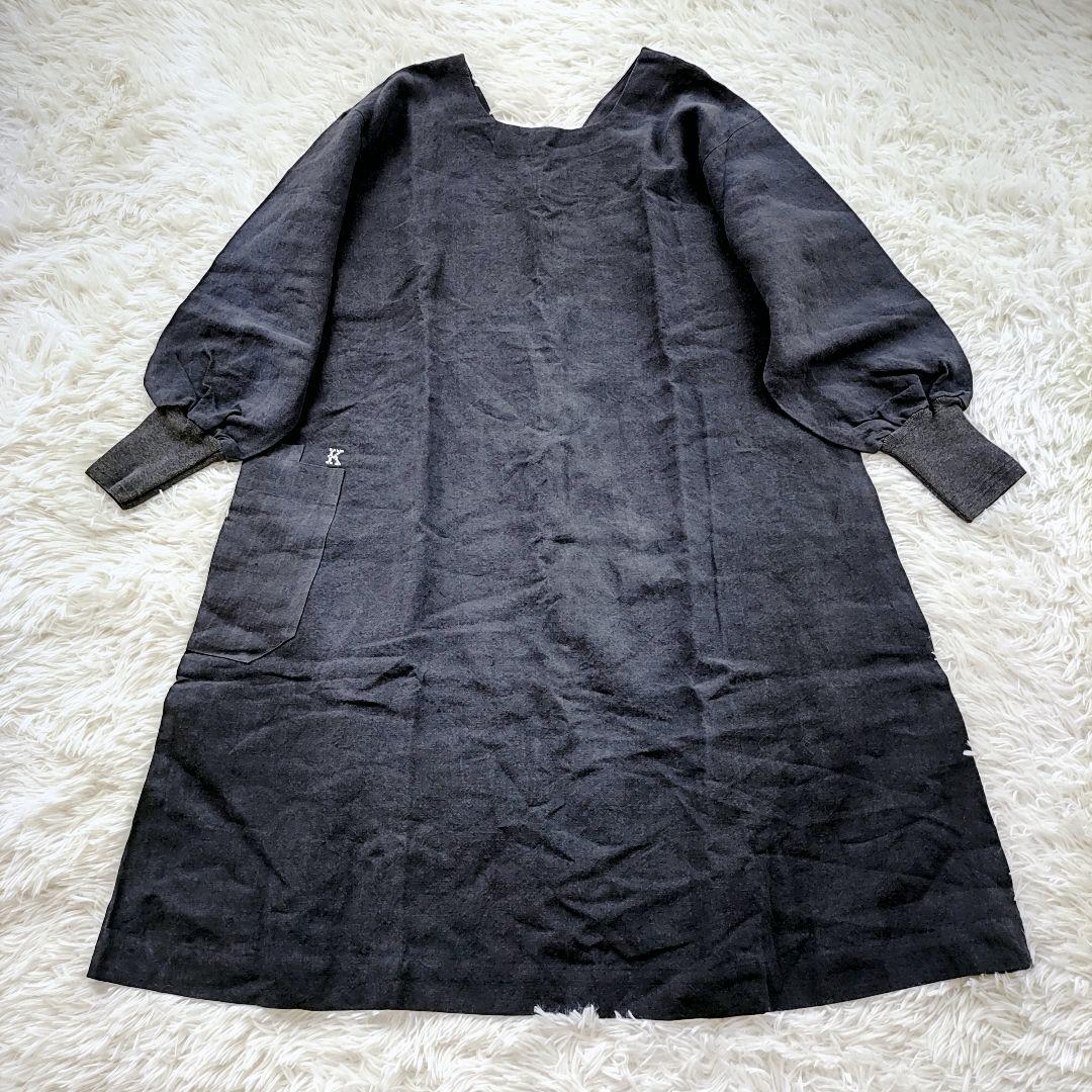 【新品タグ付き】Kapoc　カポック　割烹着　エプロン　リネン　麻