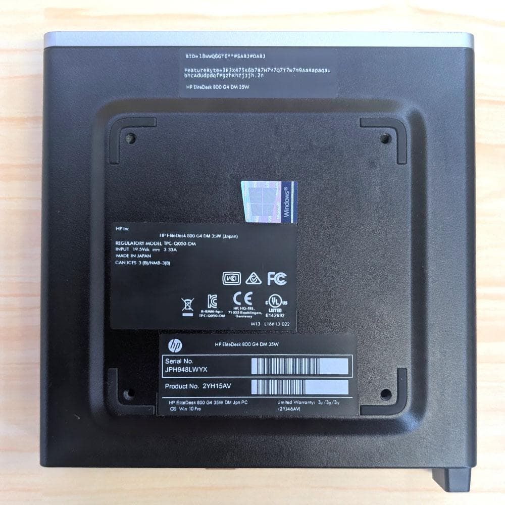 HP FlieDesk 800ミニPC i5 8世代 500G 8G wifi