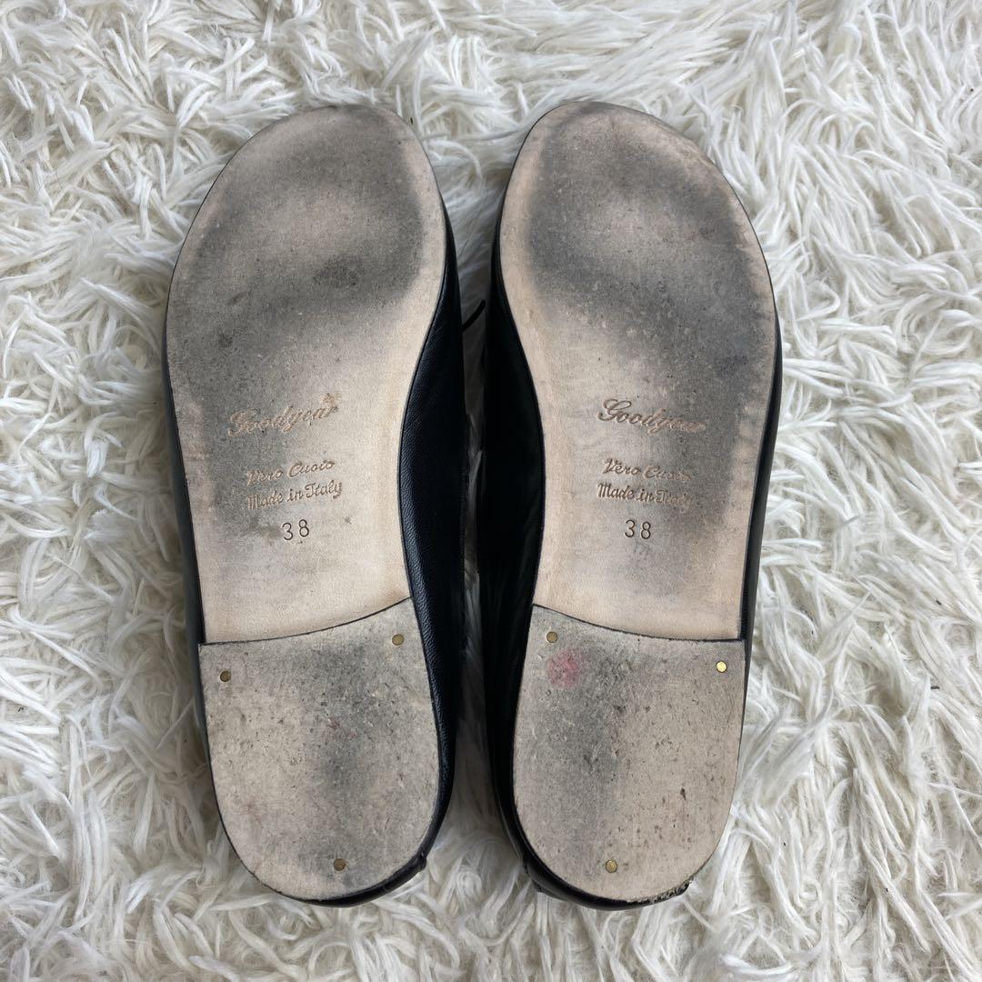 美品　SPELTA スペルタ フラットシューズ　オルガ　黒　38 羊革　レザー