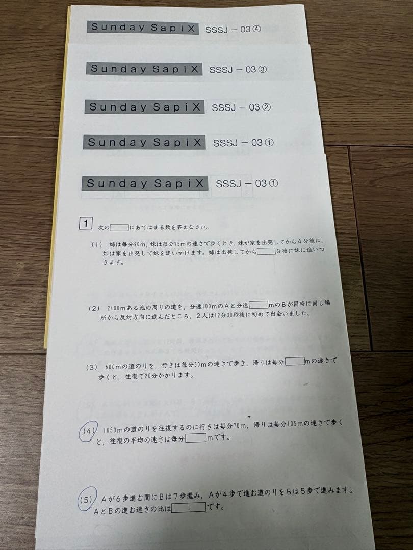 最新　SAPIX 6年生 SS日曜日特訓 算数