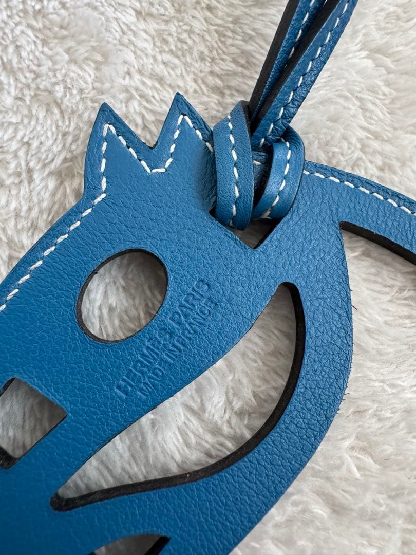 「HERMES」エルメス　バックチャーム　プティアッシュ　馬　ブルージーン