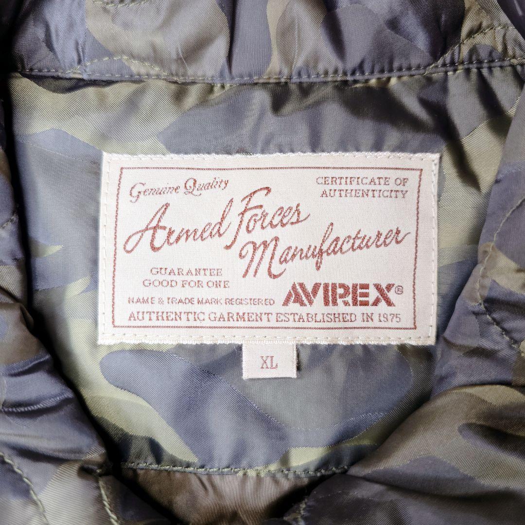 AVIREX 刺繍 ベトジャン XL 迷彩 ミリタリー キルティング 深緑