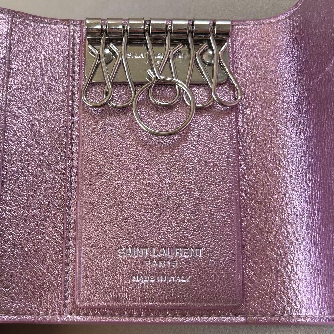 SAINT LAURENT サンローラン キーケース 6連 ピンク