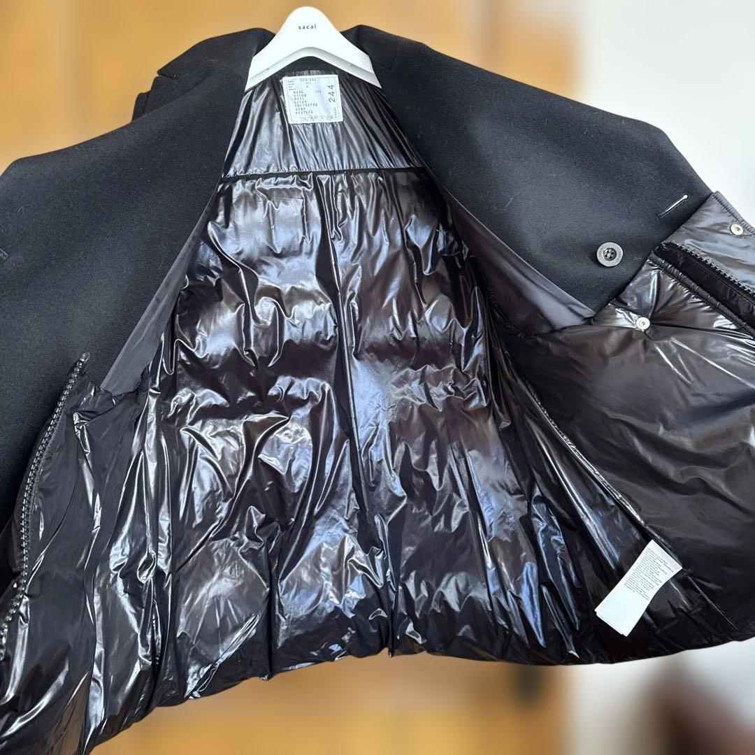 sacai Wool Melton x Puffer Jacket サイズ2