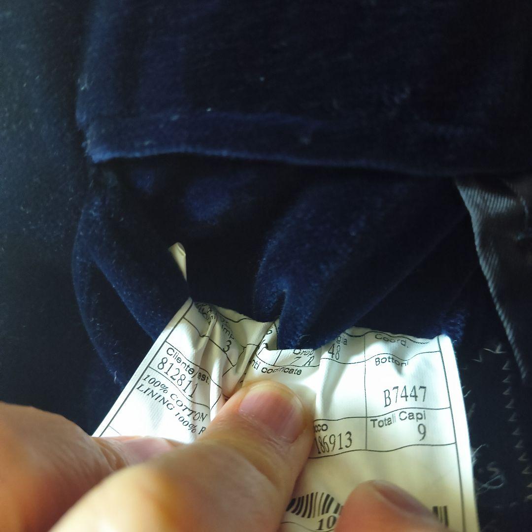 【プライスダウン】Belvest ネイビー ベルベット テーラードジャケット