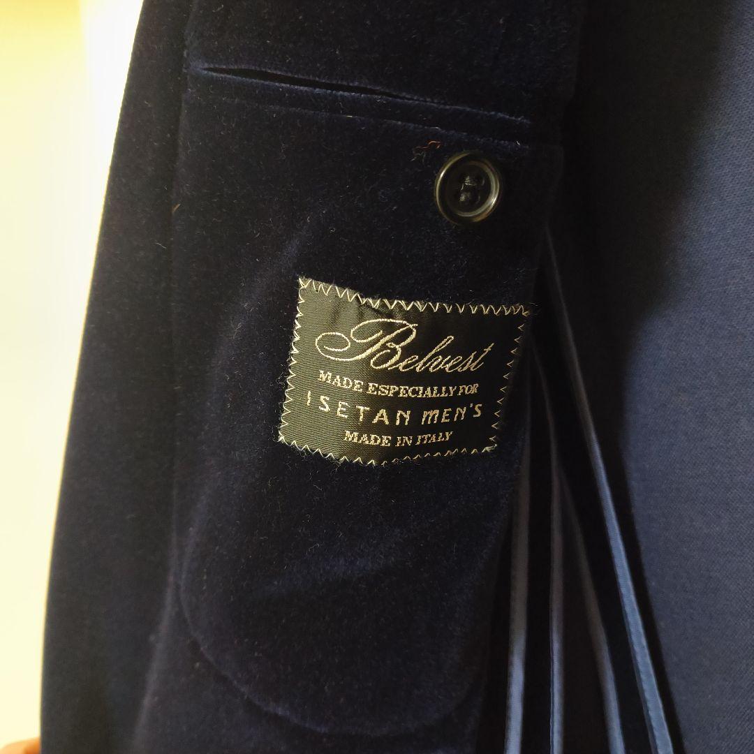 【プライスダウン】Belvest ネイビー ベルベット テーラードジャケット