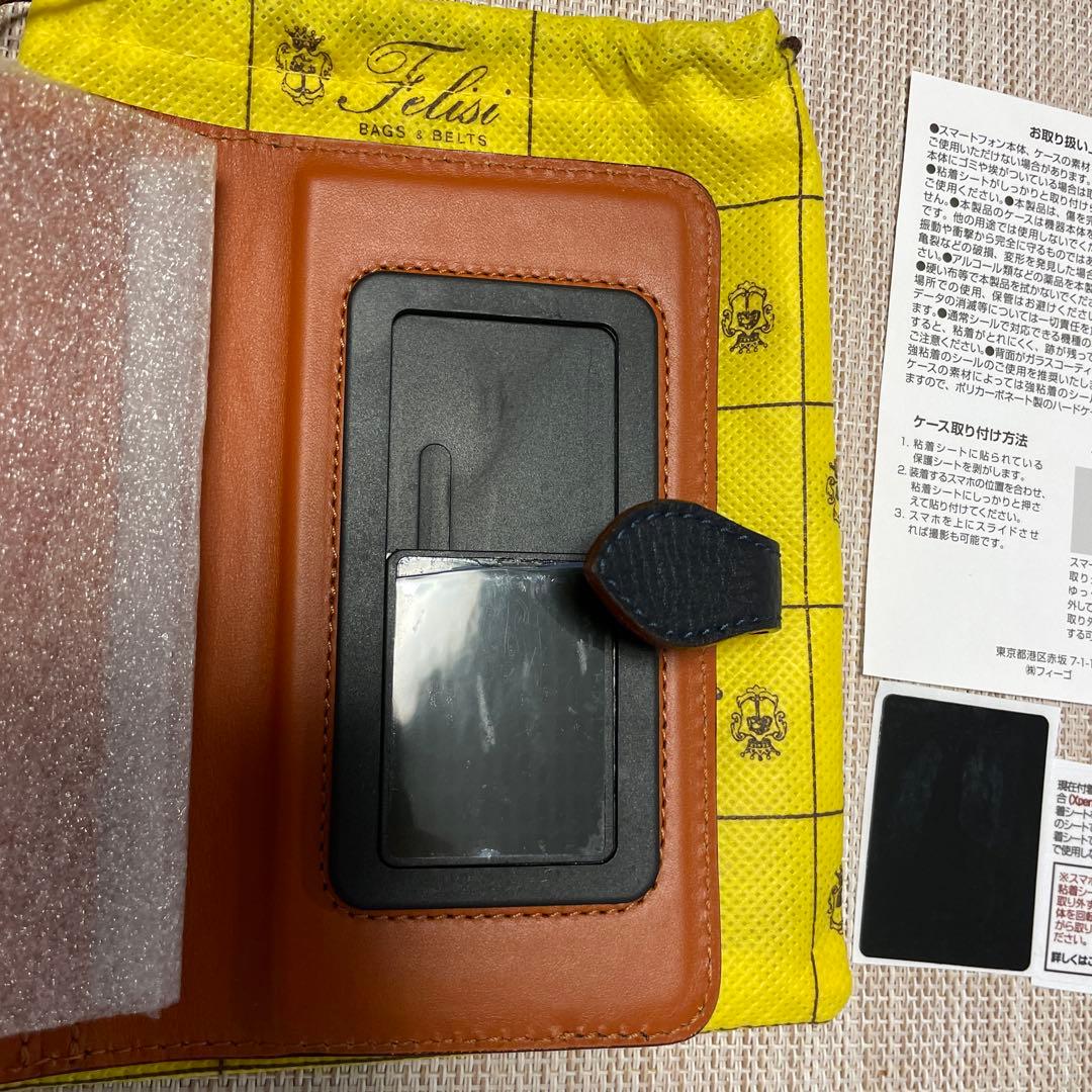 【新品未使用】フェリージ Felisi スマートフォンケース 1030 ネイビー