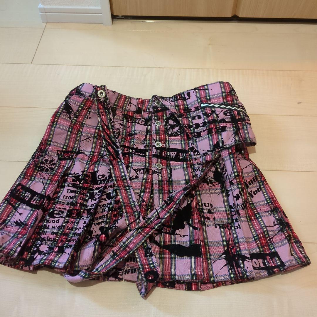 BA-TSU CLUB ピンク チェック プリーツスカート