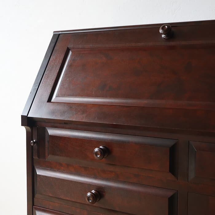 北海道民芸家具 ライティングビューロー カバ材 チェスト 日本製