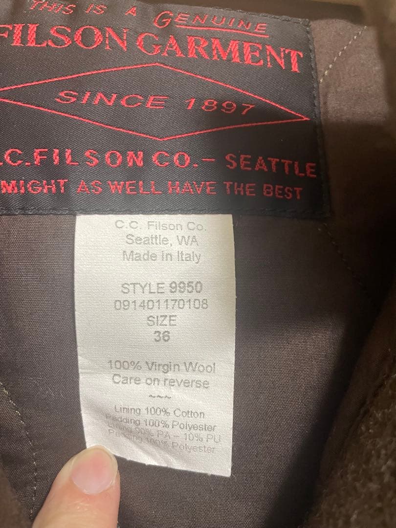 n*9様 フィルソン ウール フード付きジャケット 36