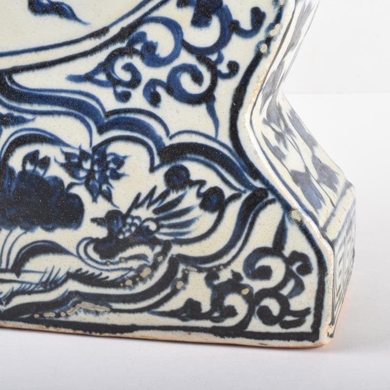 Khiêm Bỉnh　中国　青花　雲龍蓮花文　扁壷　V　7019A