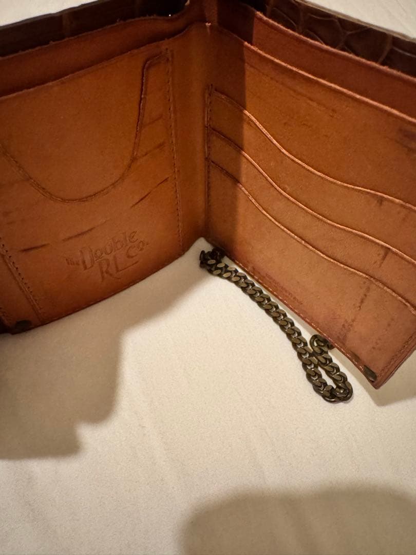 RRL クロコダイル型押し 二つ折り財布