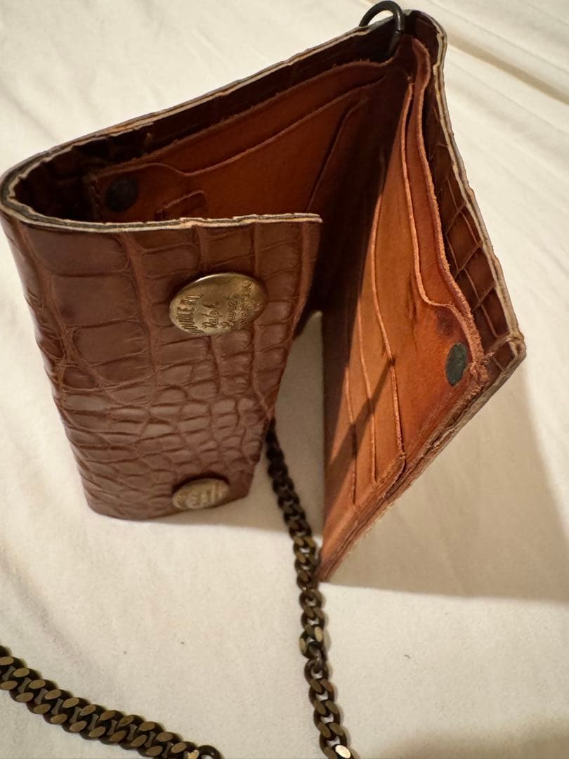 RRL クロコダイル型押し 二つ折り財布