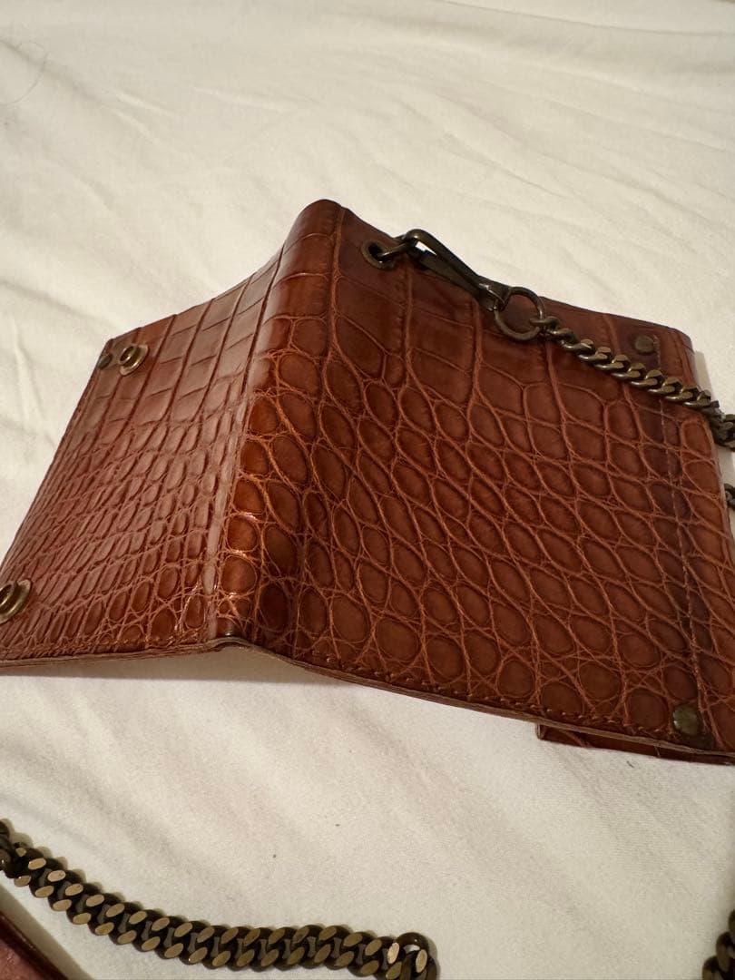 RRL クロコダイル型押し 二つ折り財布