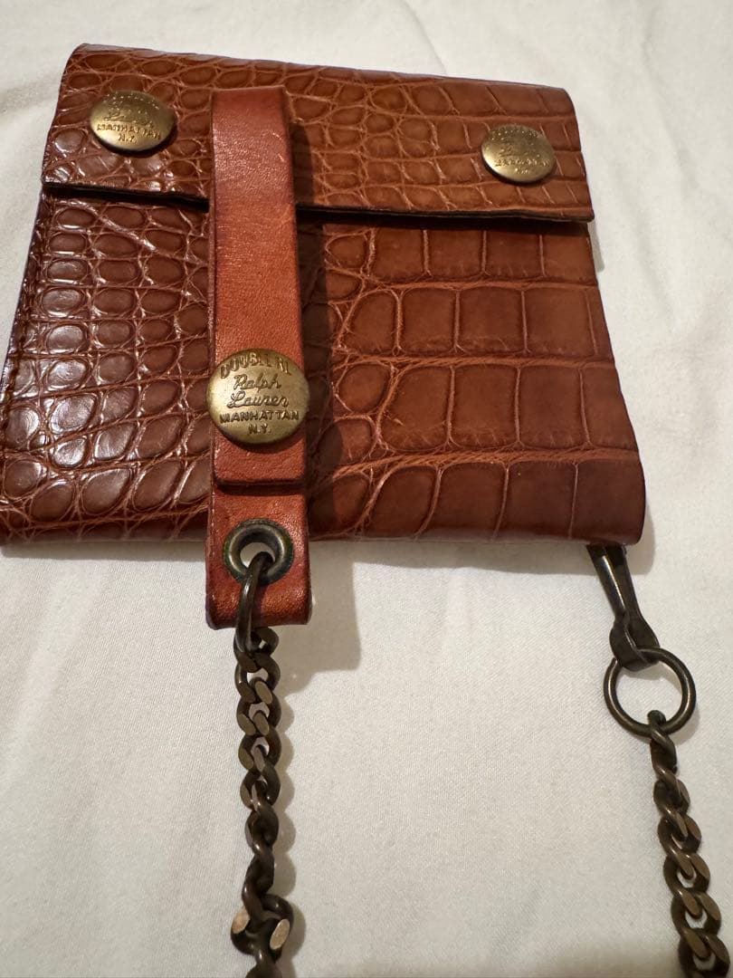 RRL クロコダイル型押し 二つ折り財布
