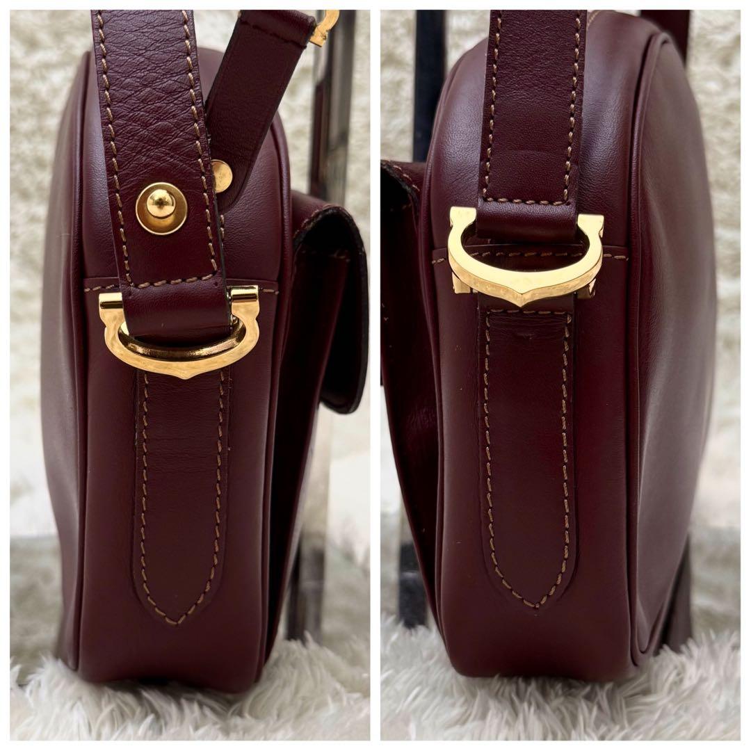 Cartierカルティエ マストライン ショルダーバッグ ボルドー レザー